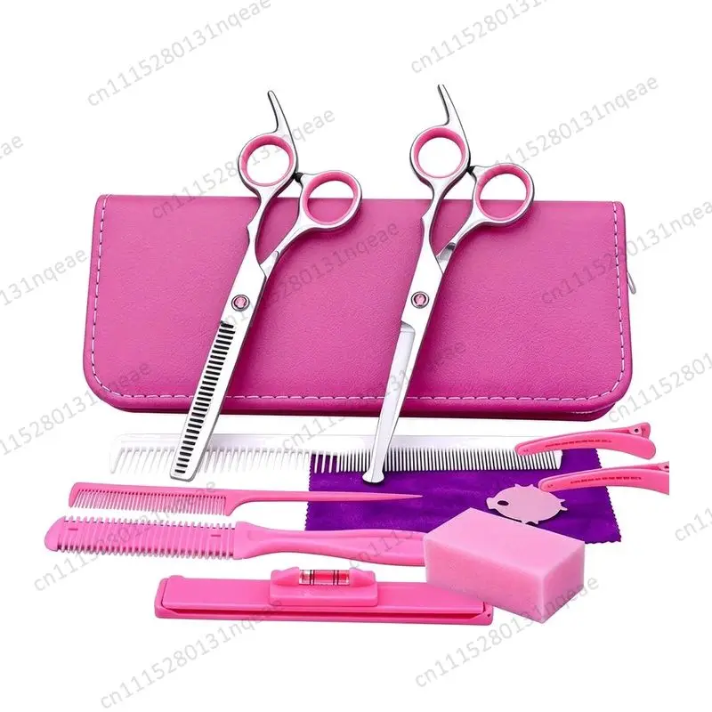 Hair Cutting Scissors Kit Kids Adult Thinning Shears Flat Tooth Bangs Scissors Home Salon Hairdressing Tools