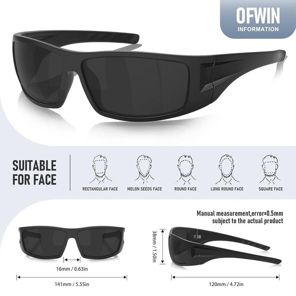 VIKINGAR TAC UV400 Fishing Sunglasses Anti Glare Impact Resistant Outdoor Sports Sun Glasses for Men Angling Hiking Eyewear