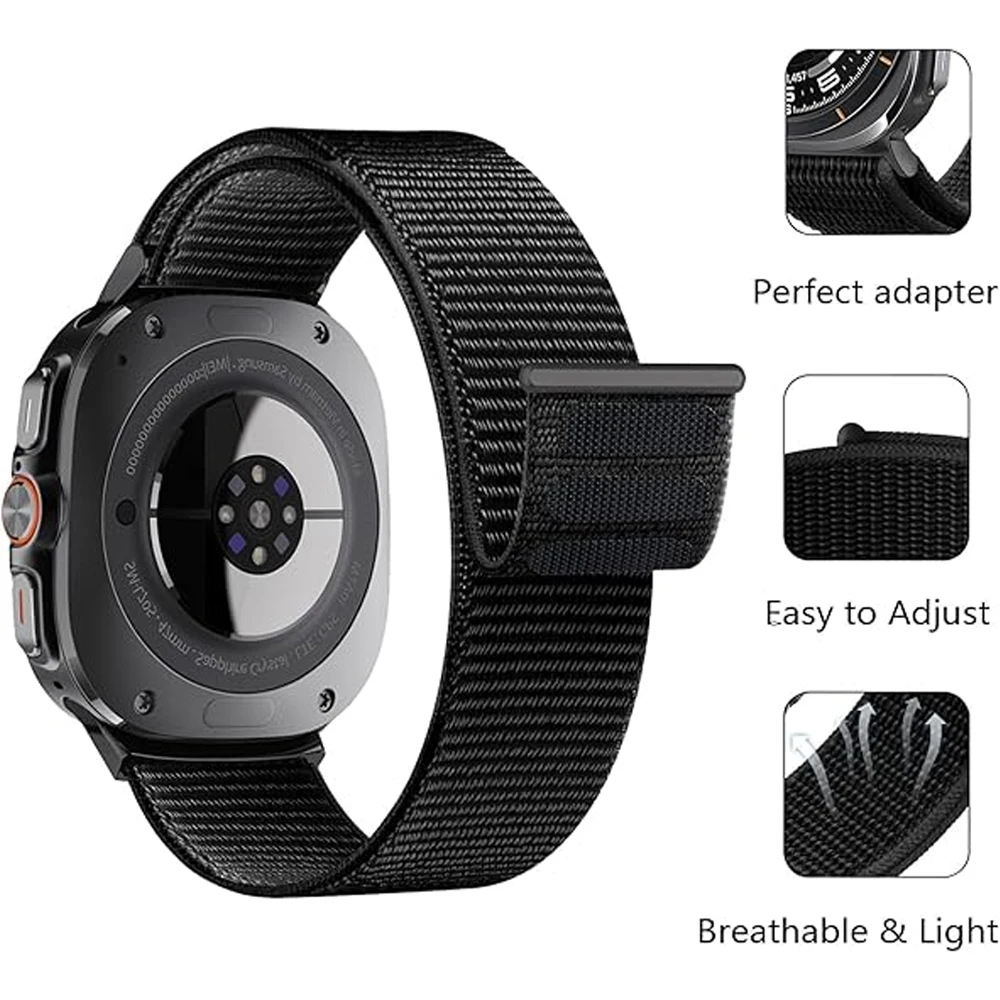 أحزمة رياضية من النايلون لساعة سامسونج جالاكسي الترا 47 ملم ملحقات الساعات الذكية سوار المعصم كوريا جالاكسي ساعة 7 الترا باند