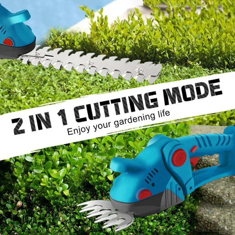 2 in 1 Hedge Trimmer Portable Lithium Battery Handheld Fence Shears Multi-functional Small Trimmer Electric Pruning Shears
