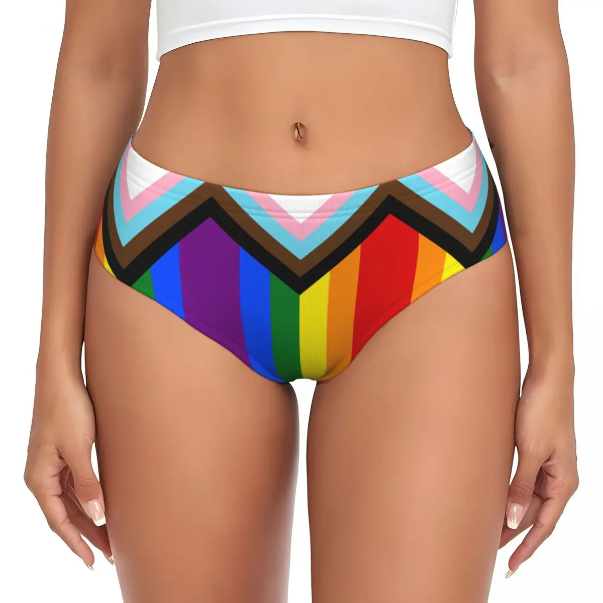 

Женские трусики LGBT Progress Pride на заказ, нижнее белье, женские мягкие короткие трусики, трусы для геев и лесбиянок, трусы