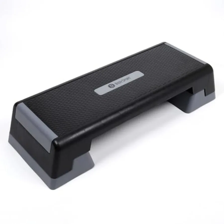 Plataforma de paso aeróbico gris y negro para entrenamiento físico en interiores, ideal para entrenamientos cardiovasculares, equipo de ejercicio de gimnasio en casa, paso duradero