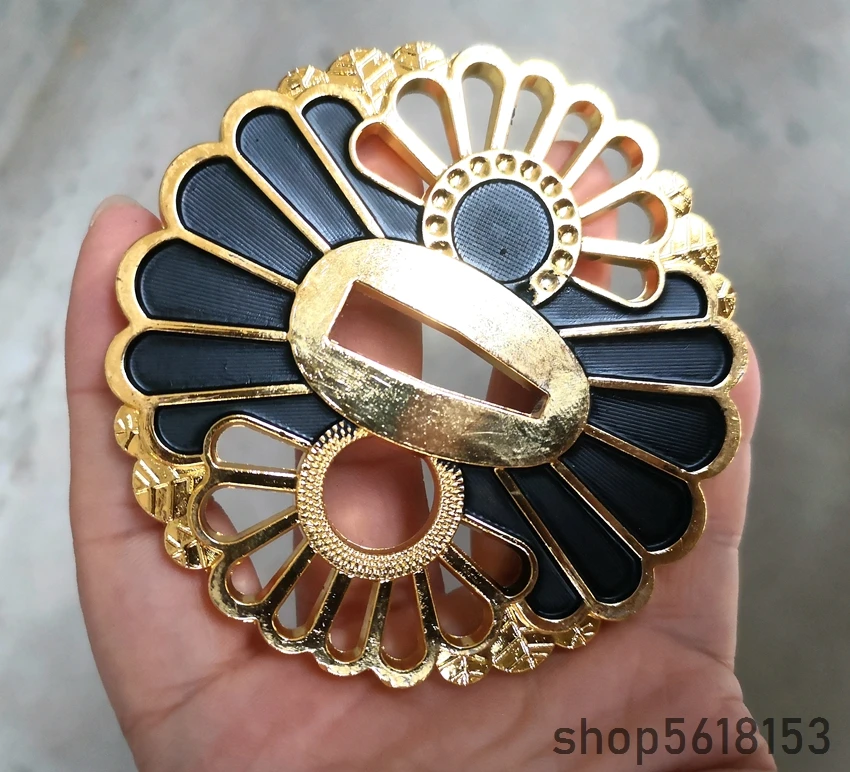 Hige alloy two color flower tsuba For Japanese katana wakizashi tanto