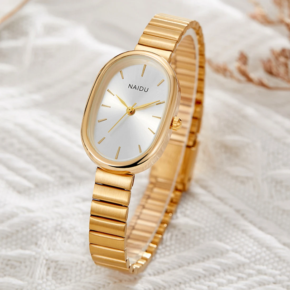 Gold Sliver Watch Women Quartz Wristwatch Simple Minimalist Square Dial Female White Dial Clock Girl Student Fashion Dress Reloj