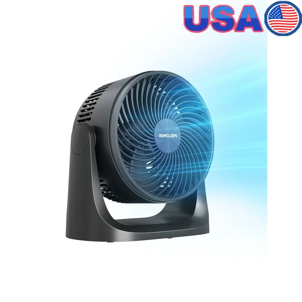 

7-дюймовый портативный вентилятор с циркуляцией воздуха и наклонной головкой на 100 градусов, тихая работа, конструкция с двумя лопастями, для использования в помещении, эффективное охлаждение