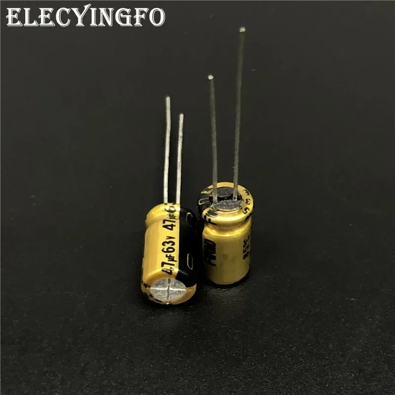 10Pcs NICHICON FW Series 6.3x11mm 63V47uF Audio Aluminum Electrolytic Capacitor