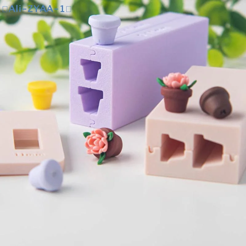 【ZYAA-1】Keramik-Blumentopf-Perlenroller aus Polymer-Ton, DIY-Blumentopf-Tonform, Tonperlenherstellung für Ohrringe, Anhänger, Basteln