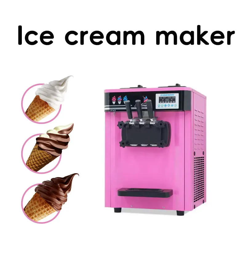 Automatic Commercial Ice Cream Maker  Stainless Steel 6L*2 Capacity 20-25L/H Output  Soft