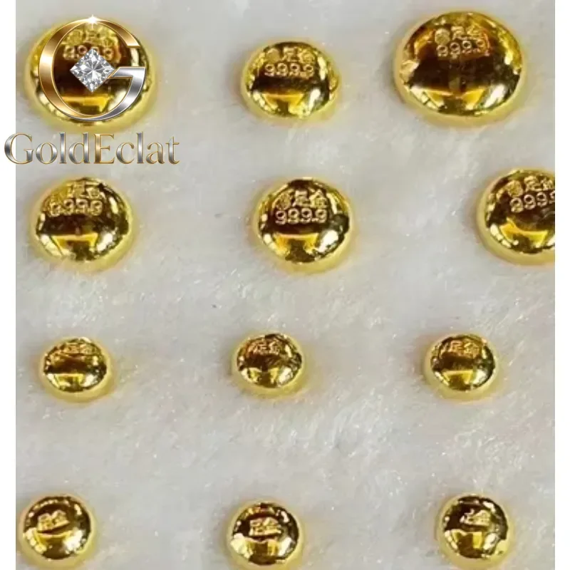 

GoldEclat 24k Pure Gold Beans Fine Gold Balls, 999 Real Gold Beads 1g for Women Man Fashion Wedding Party Charm Jewelrygift