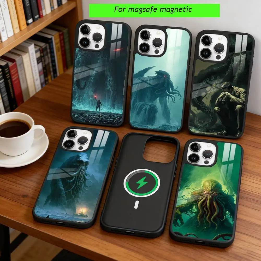 

Mythos Art CTHULHU Phone Case For iPhone17,16,15,14,13,12,11 Plus,Pro Magnetic For Magsafe Wireless Charging