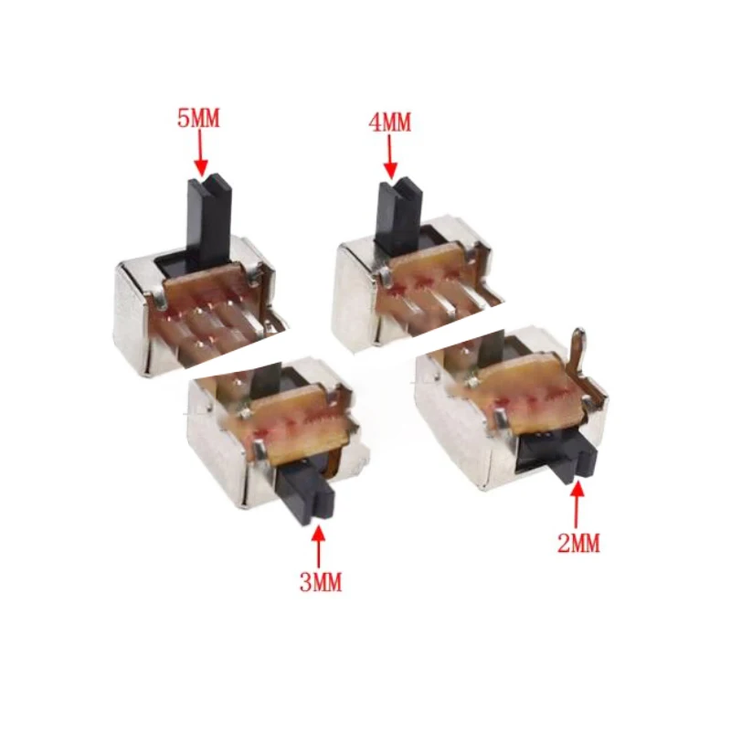 슬라이드 스위치 토글 스위치 SK22D07 SK22D07VG3/4/5 2P2T 슬라이드 스위치, 두 번째 행, 두 번째 기어, 6 핀 핸들 높이 2-6mm, 20 개