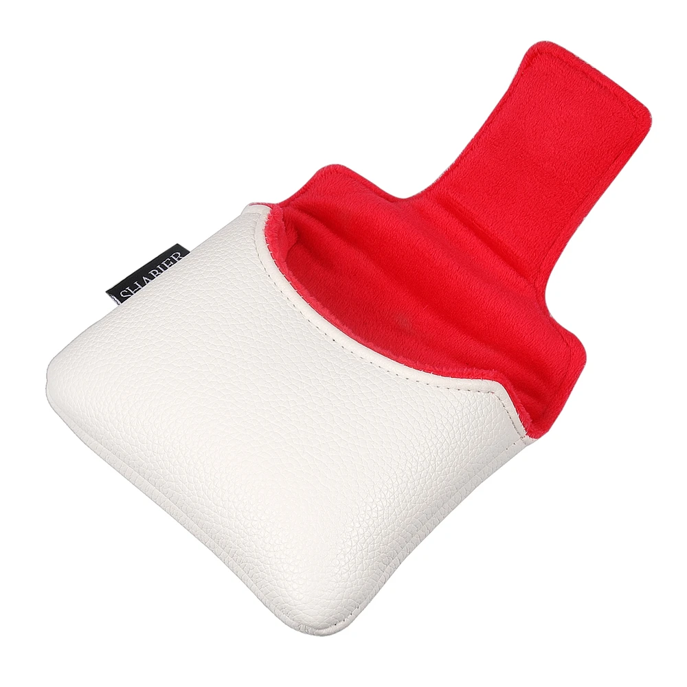 Funda de cuero PU blanco para quitar antes del vuelo, cierre magnético bordado, cubierta para cabeza de Golf, mazo grande cuadrado, Putter para Spider X