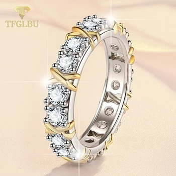 TFGLBU D color 3mm Moissanite ring for woman 100% S925 silver stripe shine diamond love ring wedding GRA jewelry wholesale