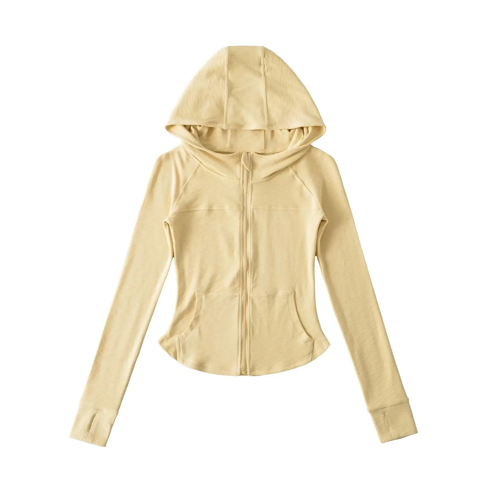 아메리칸 슬레 빈티지 지퍼 가디건 후드 허리 조임 스웨트셔츠 여성용 가을 다용도 캐주얼 슬림핏 롱 스웨트셔츠