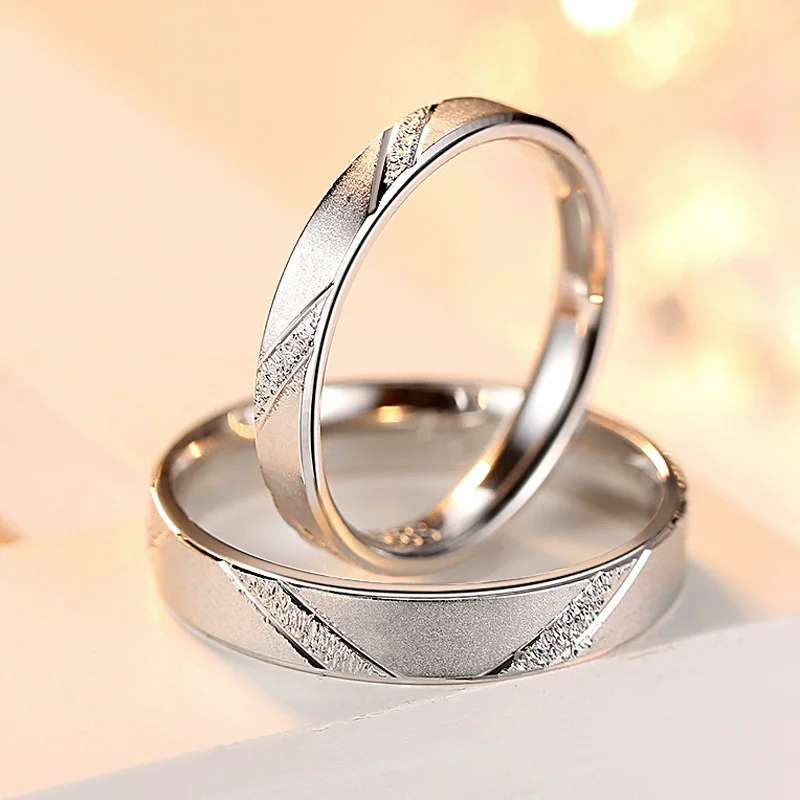 

Elegant jewelry Real 925 Sterling Silver Couples Purity Rings Wedding Band Ring for Men Women