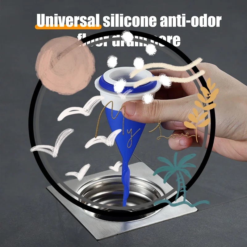 Núcleo de drenaje de baño de silicona a prueba de olores, esencial para el baño, cubierta redonda universal a prueba de olores para alcantarillados, prevención de insectos.