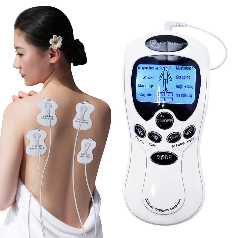 Electric 8 Modes Digital Therapy Muscle Stimulator Physiotherapy Microcurrent Low Frequency TENS Pulse Body Massager