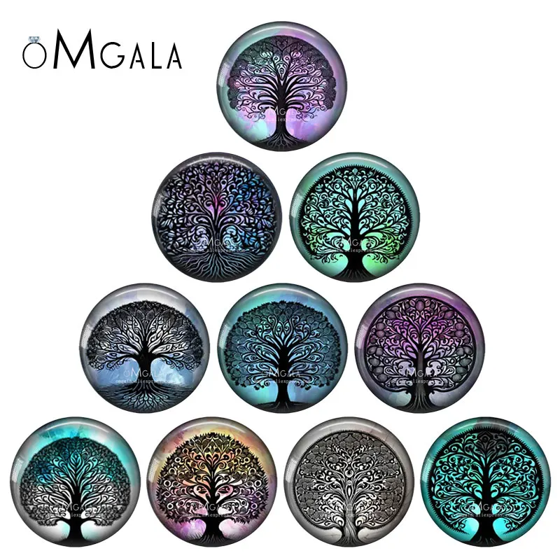 

Black Life of Tree Colorful Background Patterns 12mm/18mm/20mm/25mm Round Photo glass cabochon demo flat back Making findings