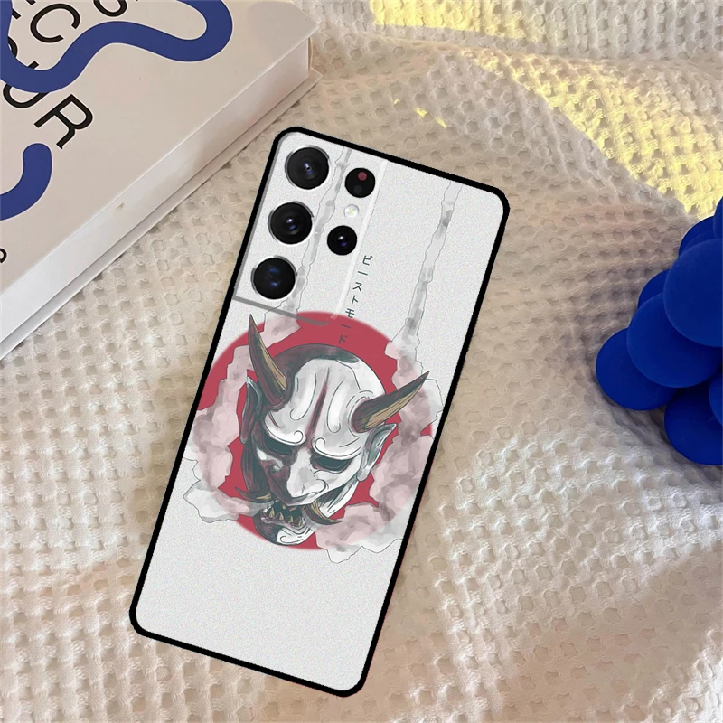 Oni Hannya Demon Mask Phone Case For Samsung Galaxy S23 S8 S9 S10 Plus Note 10 20 S20 FE S21 S22 Ultra Back Cover