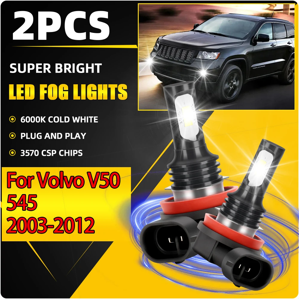 

LED Front Fog Lamps 90W H8 H9 H11 Fog Lights 20000LM Canbus No Error 12V For Volvo V50 545 2003 2004 2005 2006 2007 2008-2012