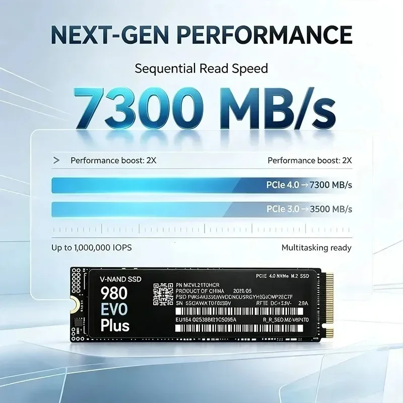 980 EVO Plus M.2 2280 NVMe PCIe 4.0 X4 TLC 500GB to 4TB high speed storage upgrade for gaming PS5 internal SSD 2026 NEW