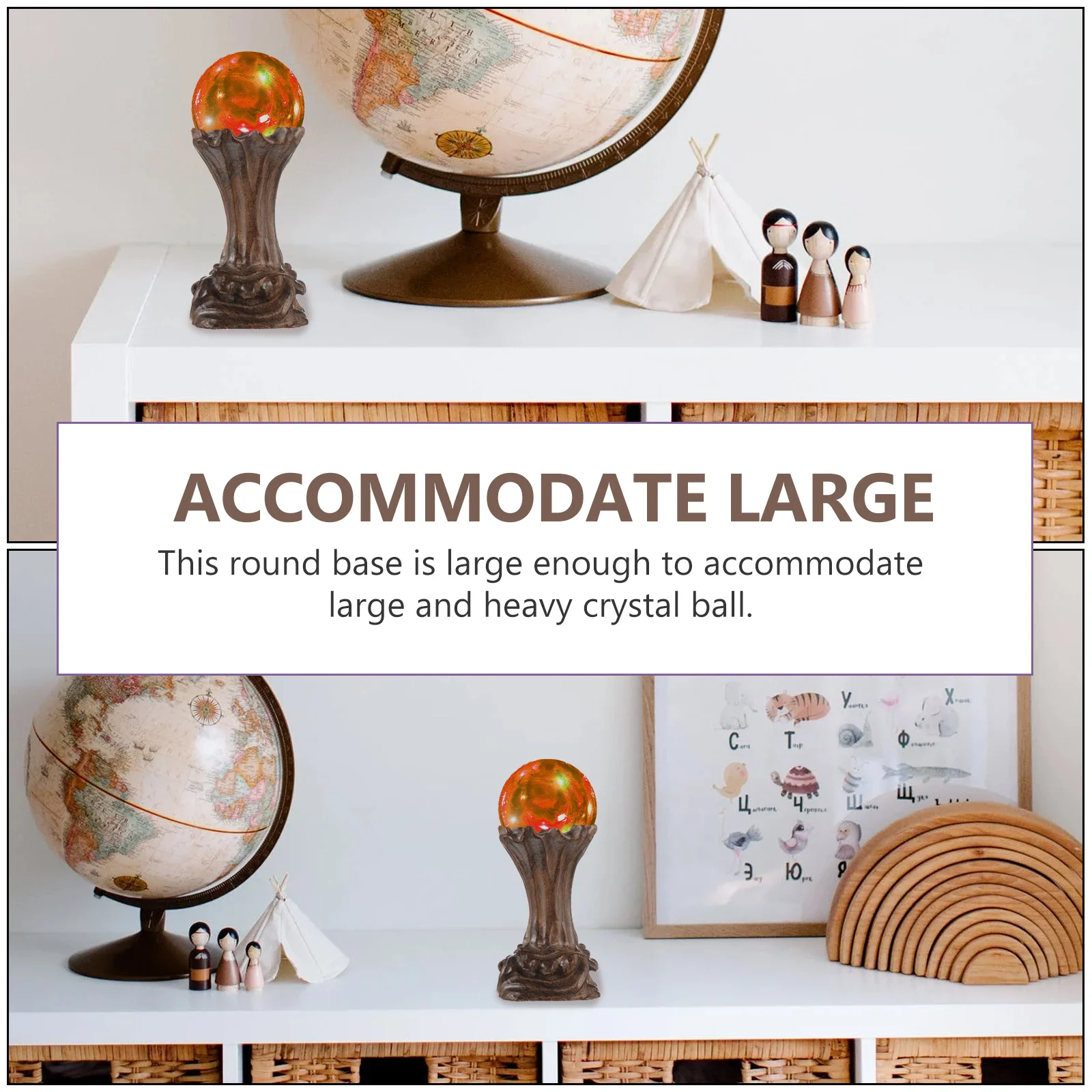 

Crystal Ball Display Stand Wood Base Thick Large Sphere Holder Tray Home Decor Crystal Ball Pedestal Wood Carving Base