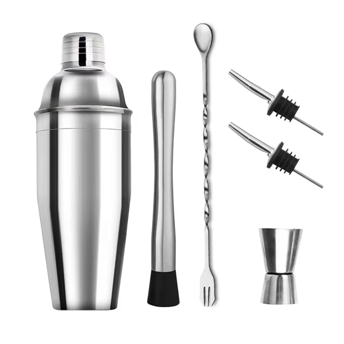 Stainless Steel Bartender Kit 1/6 Pcs 750ml Home Cocktail Shaker Martini Drink Mixer Set Bartending Kit Bar Tools Accessories