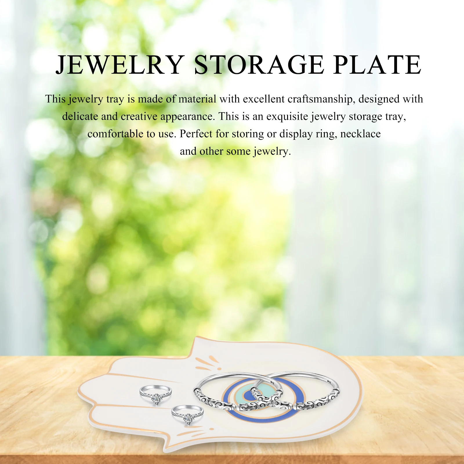 

Поднос для ювелирных изделий с принтом «Глаз дьявола», белый декор для рабочего стола, креативный материал, изысканный дизайн, домашний отель, банкетная вечеринка