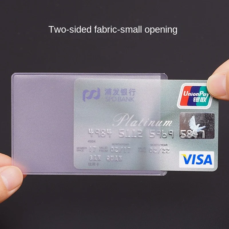 Waterproof Transparent Card Clip Plastic Protective Sleeve Bank Credit Card Protective Sleeve ID Card  Wallet