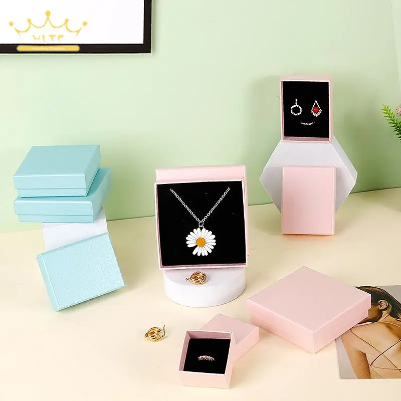 

10Pcs/lot Colorful Kraft Paper Jewelry Packaging Gift Box Ring Earring Storage Box Necklace Bracelet Gift Box