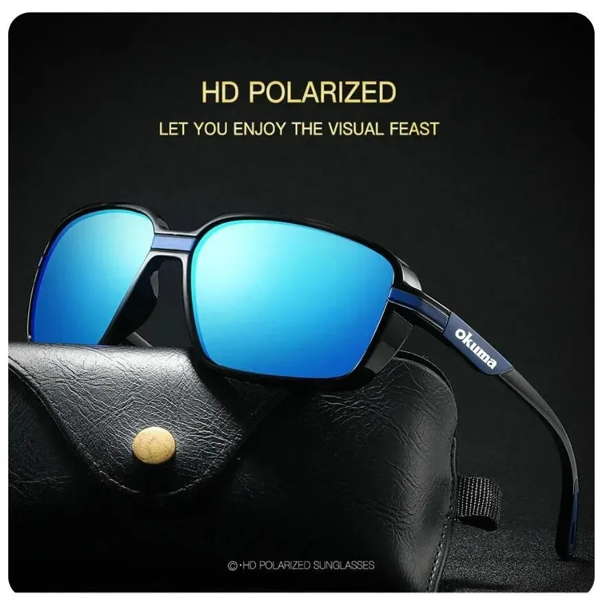 نظارات شمسية مستقطبة من OKUMA UV400 للجنسين للصيد في الهواء الطلق وصيد الأسماك وركوب الدراجات والقيادة