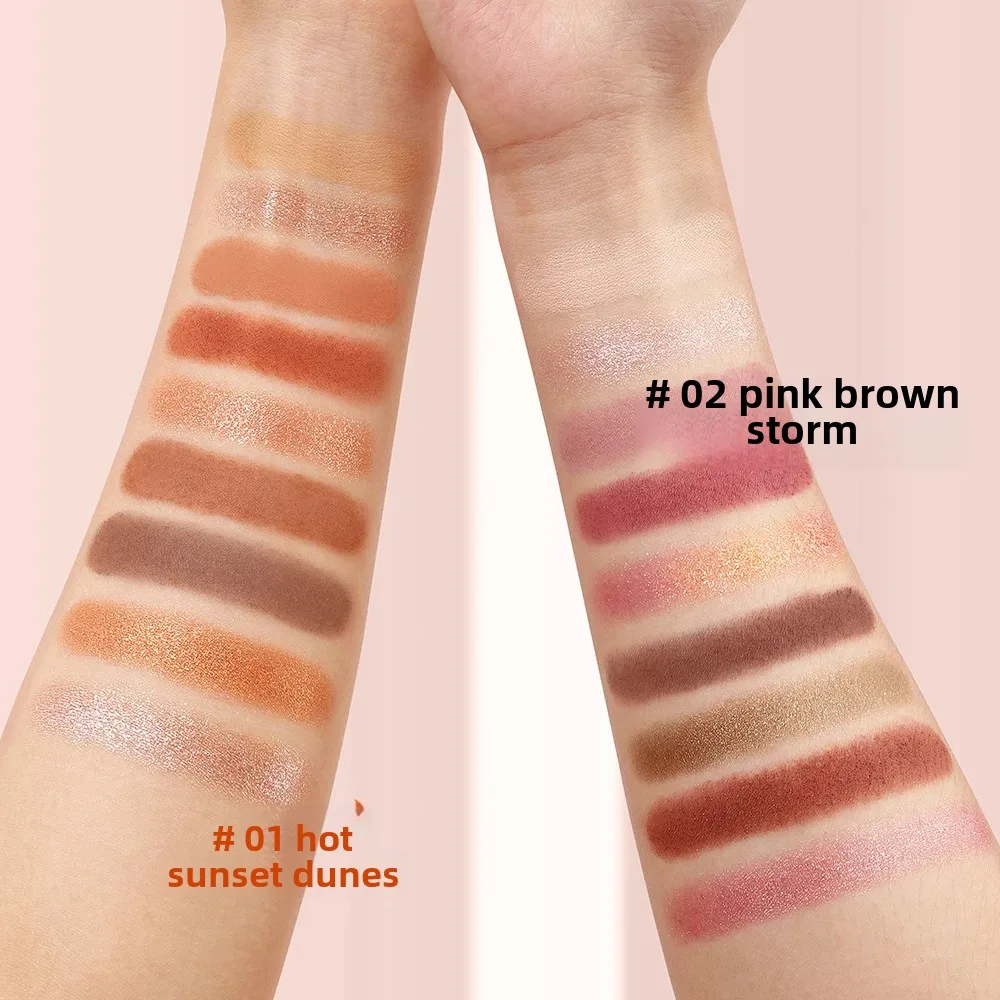 لوحة ظلال عيون نباتية مكونة من 9 ألوان غير لامعة لامعة مقاومة للماء وتدوم طويلاً، مكياج لامع ناعم لؤلؤي