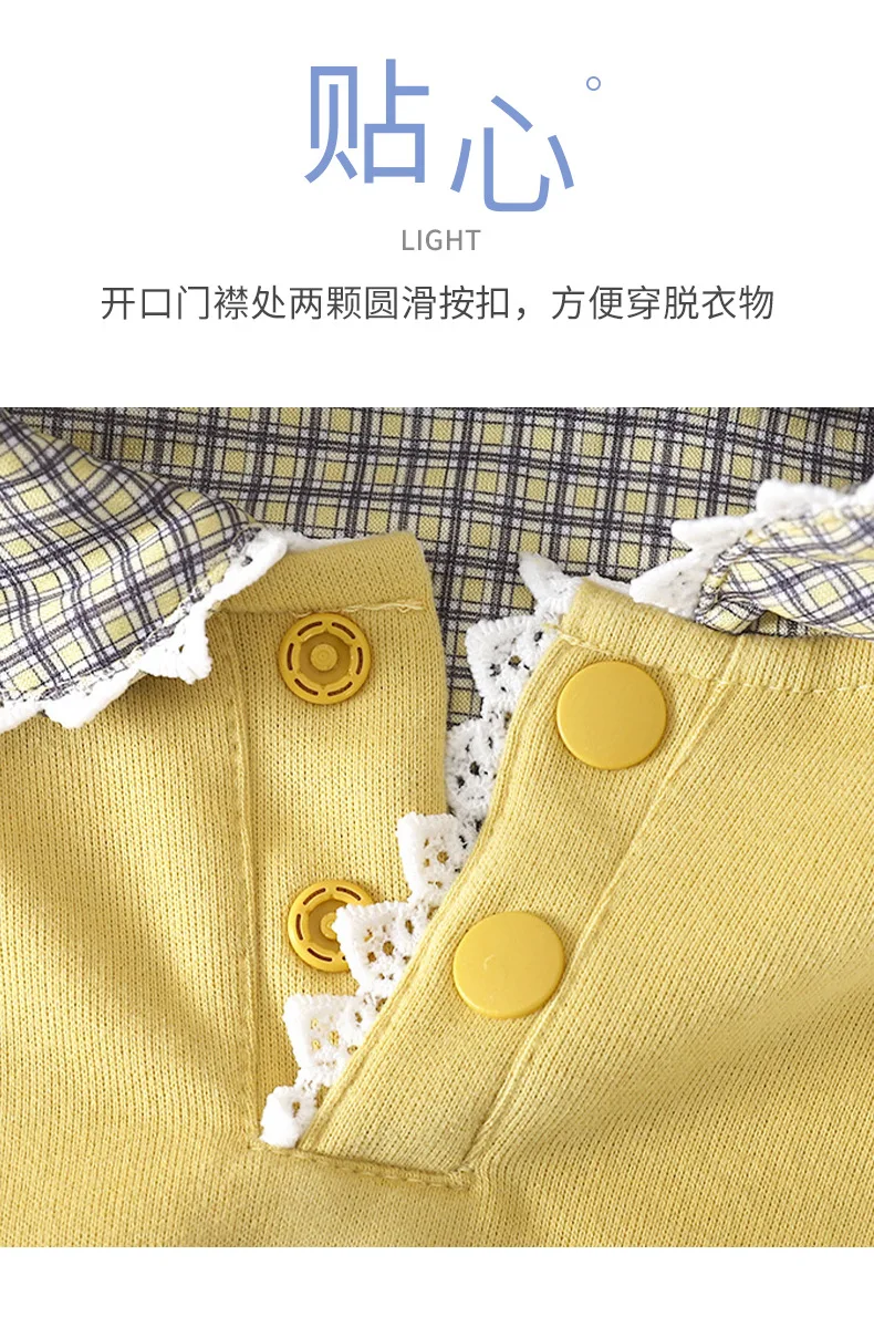 2026 Neuer Herbst-Kinder-Polo-Sweatshirt für Mädchen, Süßer Spitzen-Karomuster-Kragen, Langarm-Pullover-Oberteil, Kinderkleidung – Detail 5