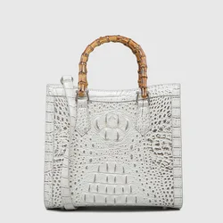 Nuove donne 2023 borsa in pelle di bambù borsa tote con stampa coccodrillo elegante tutto in uno designer di lusso Pures e borsette borsa da donna