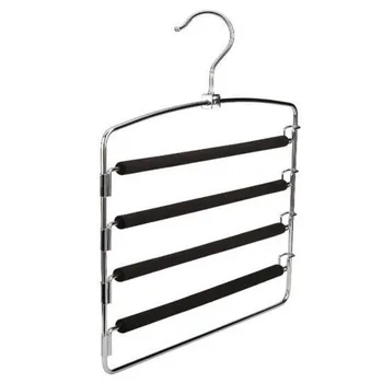 미끄럼 방지 다층 바지 걸이, 스테인리스 스틸 바지 걸이, 2 피스 Best5 미끄럼 방지 다층 바지 걸이, 스테인리스 스틸 바지 걸이, 2 피스 Best5