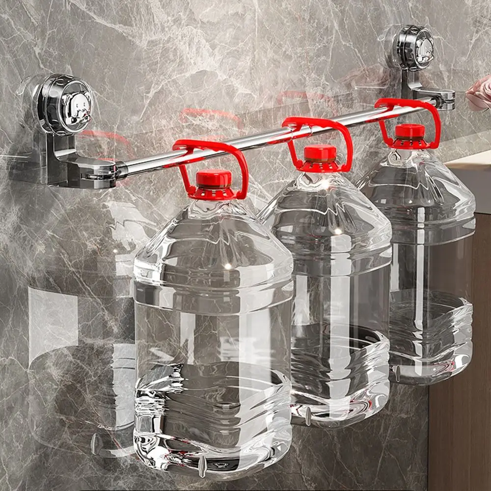 Suction Cup Retractable Towel Bar Wall Mounted Non-punching Single Towel Rail Rod Rotated Water-proof Bath Towel Holder Corner