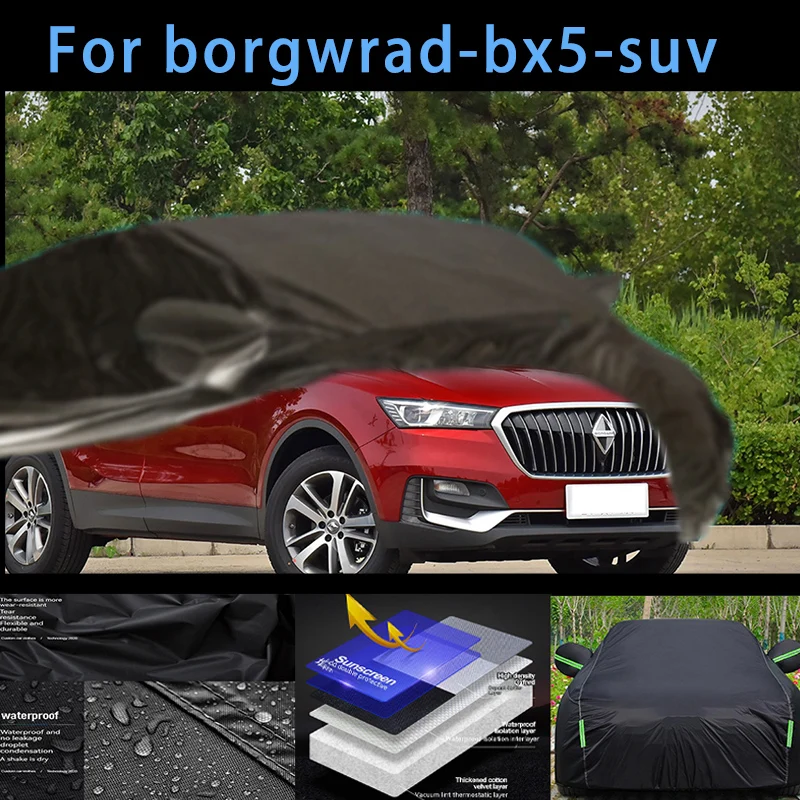 

For borgwrad-bx5-suv Outdoor Protection Full Car Covers Snow Cover Sunshade Waterproof Dustproof Exterior Car accessories