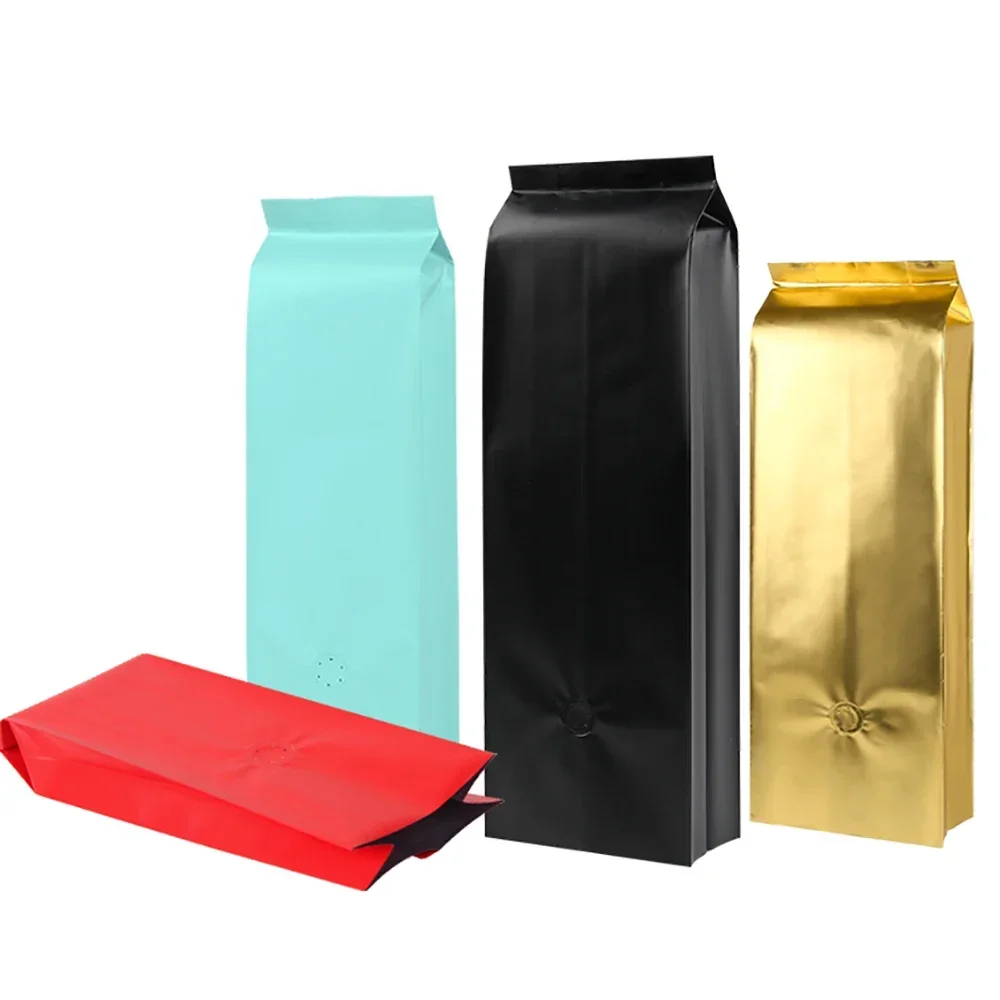 50PCS Moisture Proof Side GussetRoasted Coffee Bag Pouches Flexible Packaging Pouch 250g 500g 1kg Stand Up Tea Bags