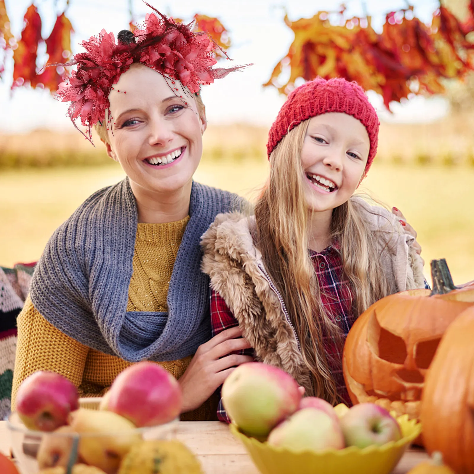 

Stylish Skull Flower Hair Hoop Halloween Party Headband for Women Girls Festival Photography Decorative Hairband