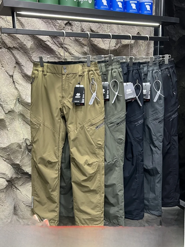

Мужские уличные походные теплые повседневные брюки с прямыми штанинами, осень-зима, простые хлопковые брюки, молодежная мода