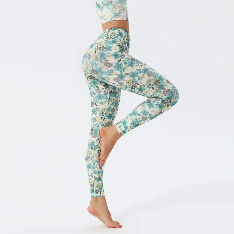 

Women Fashion Floral Printed High Waist Leggings for Fitness Leisure Running Girl's Butt Lift Slim Fit Sports Pant Outwear 7Z