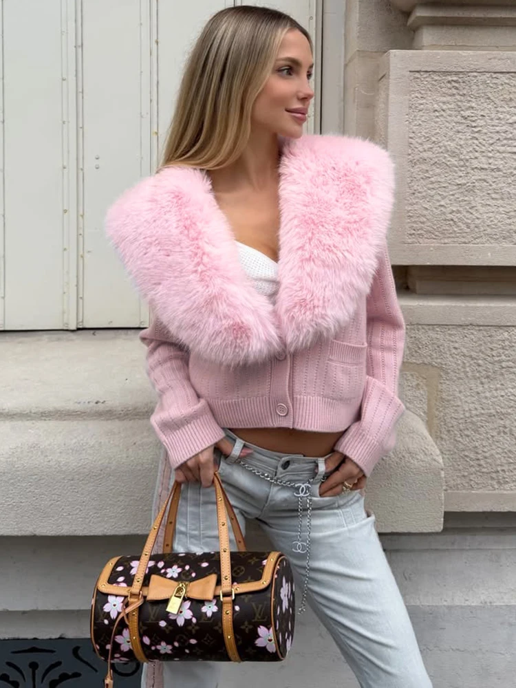 Tuularose Elegant Faux Fur Coats Women's Warm Puffy Slim Long-Sleeve Collared Cardigan Winter Fashion High-Street Women Outwear 3