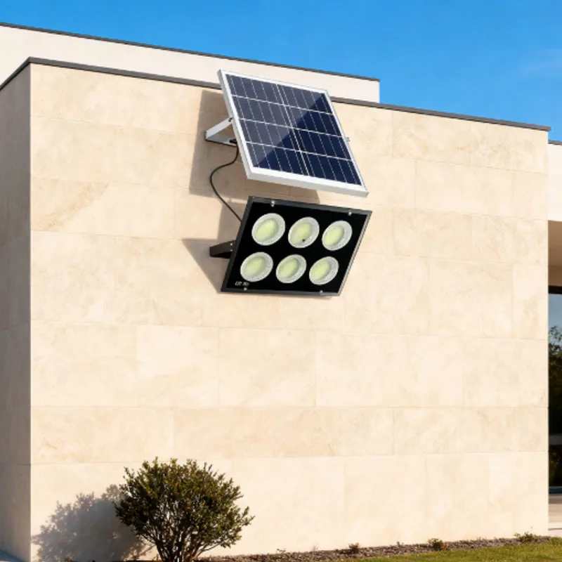 Solar Powered Flood Light with Remote Control, IP65 Waterproof Outdoor Solar Light for Garden Yard Garage Stairs​