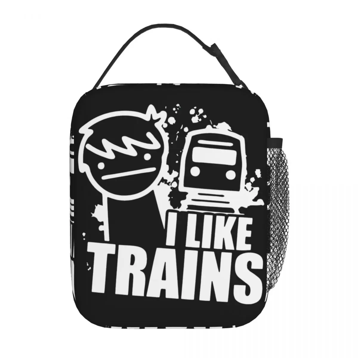 ASDF I LIKE TRAINS Insulated Lunch Bag Tote Food Handbag