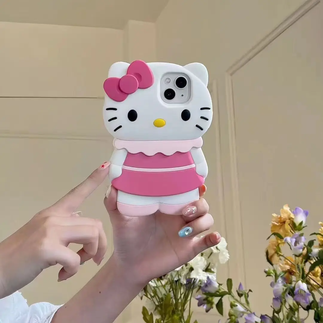 Kawaii Cartoon Hello Kitty Soft Silicone Cover Case For iPhone 15 14 13 12 11 Pro Max