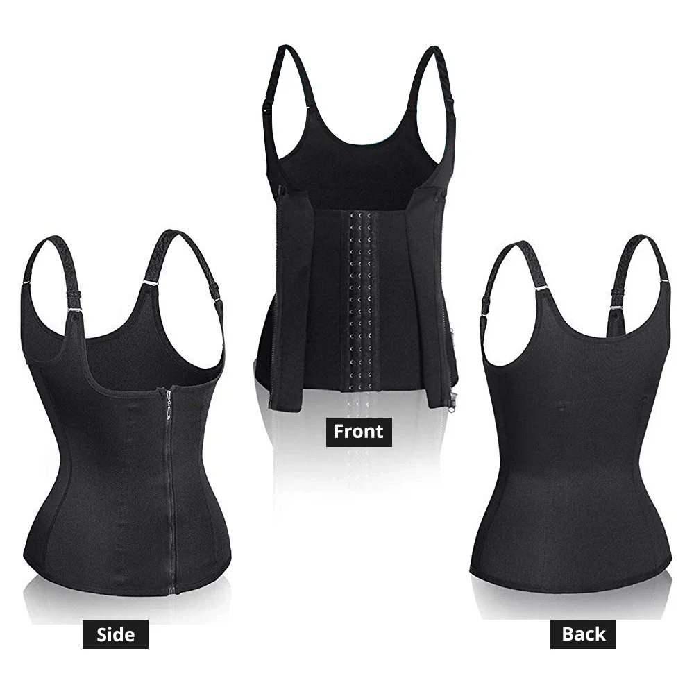 Taille Trainer Tank Voor Dames Rits Shaper Buikcontrole Mouwloze Top Dames Activewear Lichaamsvormend ondergoed