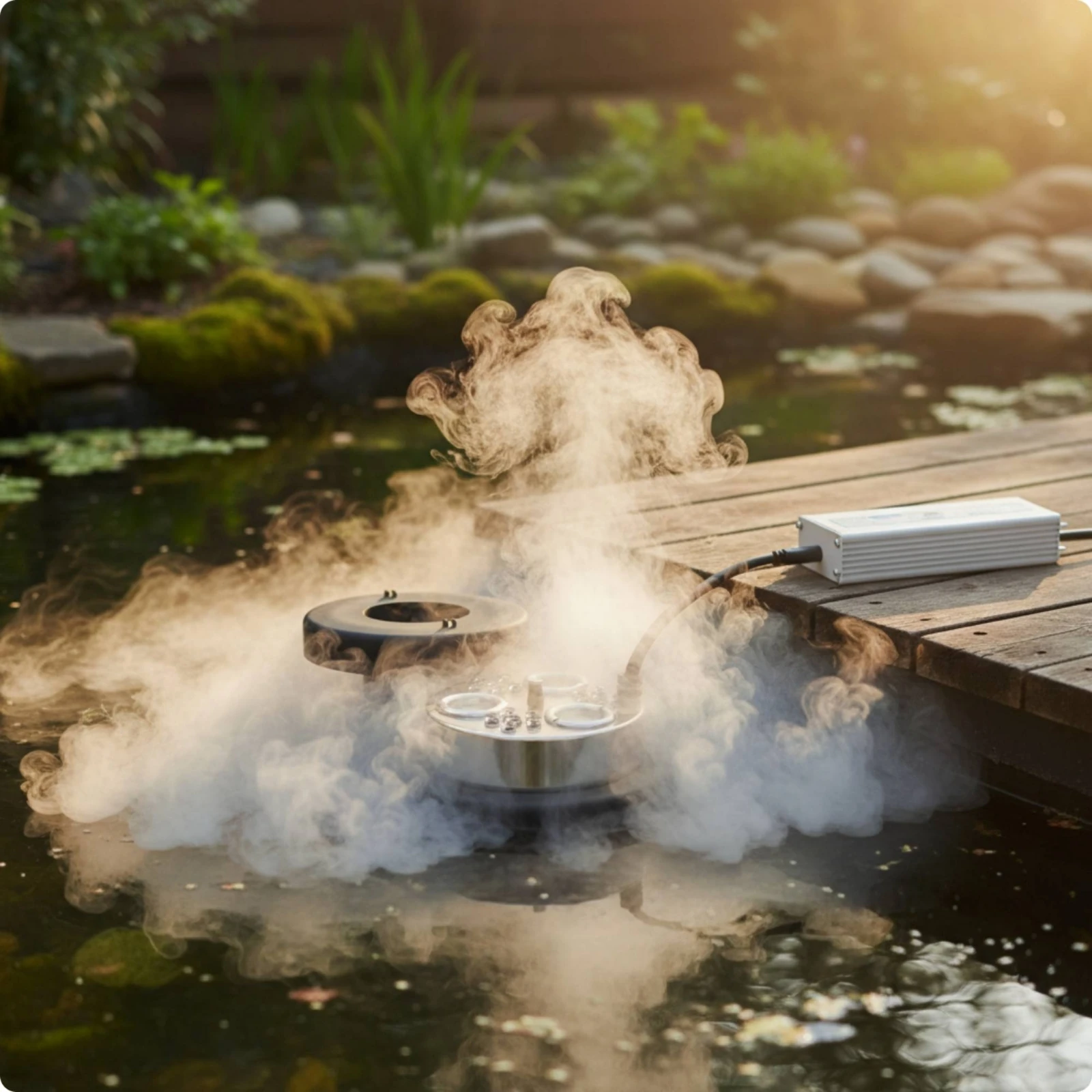 High-Frequency Mist Maker Compact Mist Maker with 3 Heads High-Frequency Fogger High Efficiency Pond Fogger IP67 for Ponds