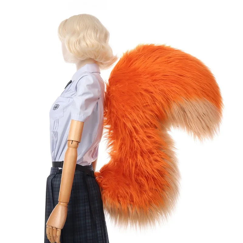 Furry Fursuit Plush Fluffy Tails Cosplay Performance Props New Handwork Green Squirrel Girl Big Tail Animal