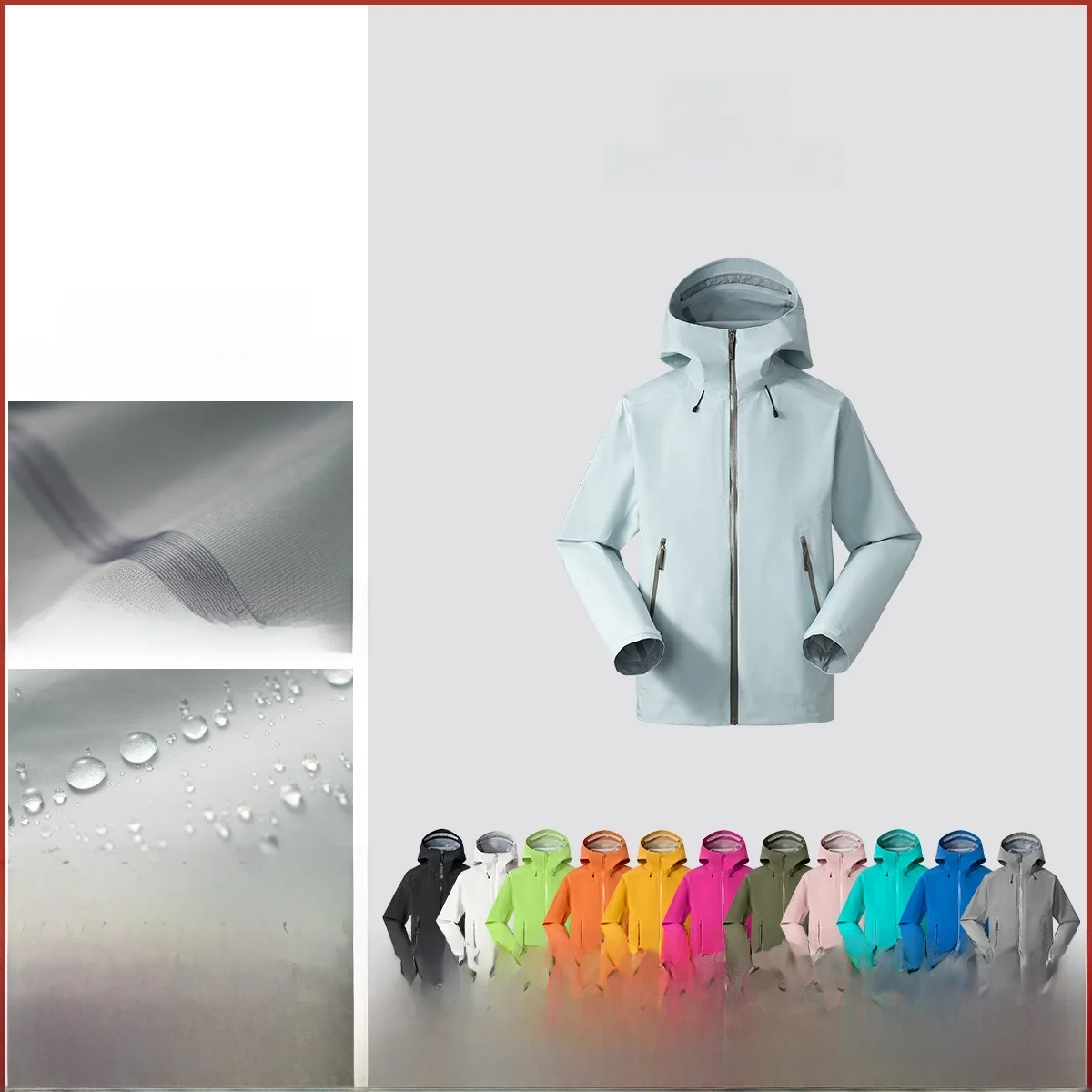 

Outdoor Tee-Proof Fabric Fce-Lined Hooded Jaet Men's Women's Spring Youth Stand Fit Long Sve Regular Length