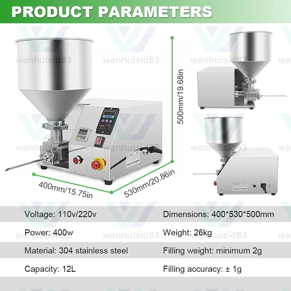Commercial Automatic Cupcake Cake Making Machine 12L Cream Filling Machine